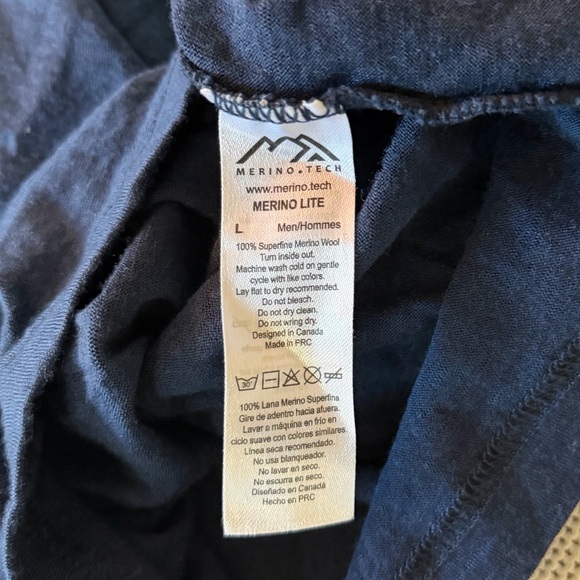 Merino Tech Men's Blue Short Sleeve Tee - Picture 3 of 3
